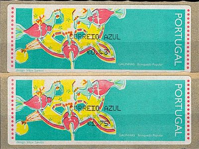 Portugal * 1995 – Popular Toys – Chickens. With optical reading points and without “LITHO 