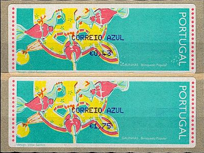 Portugal * 1995 – Popular Toys – Chickens. With optical reading points and without “LITHO 