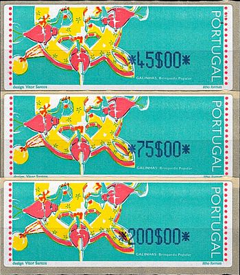Portugal * 1995 – Popular Toys – Chickens. CROUZET machine. With optical reading points, with 