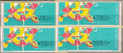 Portugal * 1995 – Popular Toys – Chickens. With optical reading points and the legend “LITHO 
