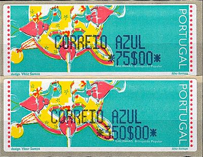 Portugal * 1995 – Popular Toys – Chickens. With optical reading points and the legend “LITHO 