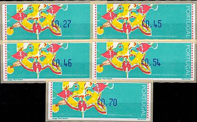 Portugal * 1995 – Popular Toys – Chickens. With optical reading points and the legend “LITHO 