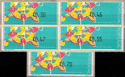 Portugal * 1995 – Popular Toys – Chickens. With optical reading points and the legend “LITHO 