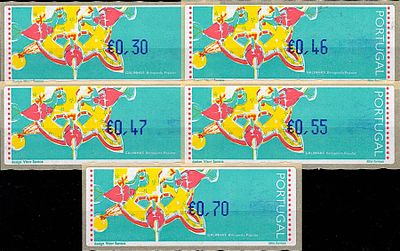 Portugal * 1995 – Popular Toys – Chickens. With optical reading points and the legend “LITHO 