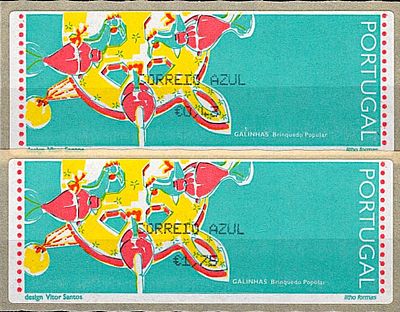 Portugal * 1995 – Popular Toys – Chickens. With optical reading points and the legend “LITHO 