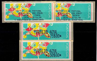 Portugal * 1995 – Popular Toys – Chickens, with optical reading points and without LITHOFORMAS. 