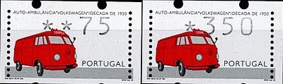 Portugal * 1995 – Postal Transport – Volkswagen Ambulance, 1950s. MF ETQ11h. Complete series 