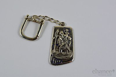 Porta-Chaves "São Cristóvão" em Prata Portuguesa, contraste Águia com toque 835 e peso de 20gr.