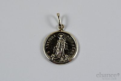 Pendente "Senhora do Carmo" e "Coração de Jesus" em Prata Portuguesa, contraste Águia com toque