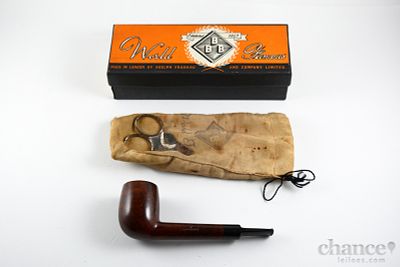 Lote Fumador. Cachimbo vintage Inglês BBB London Made com saco e caixa e Guilhotina para charuto 
