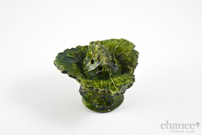 Paliteiro "Couve" em Faiança de provável fabrico das Caldas da Raínha. Antigo, com pequenos 