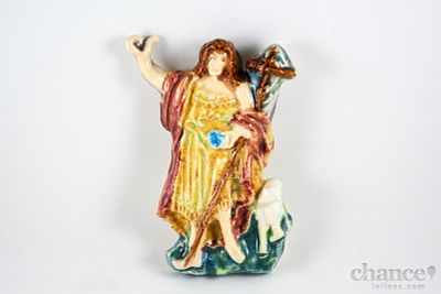 Licínio Matos Costa (n. 1927) - São João Baptista - Escultura em Cerâmica vidrada ao gosto 