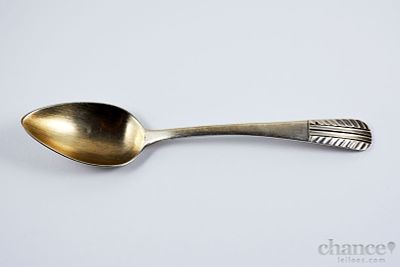 Colher de Sopa do s&eacute;c. XIX em Prata Portuguesa, contraste Porto Coroa com toque aprox. 800 e 