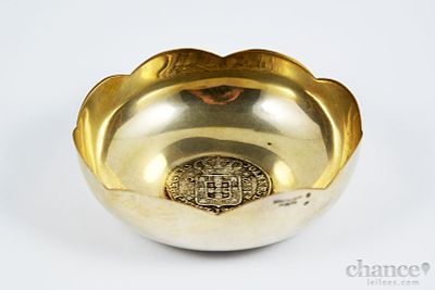 Aneleira de bordo ondulado em Prata Portuguesa, contraste Javali com toque aprox. 800. Marca de 