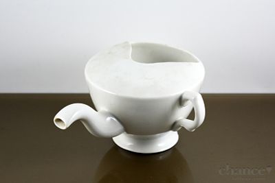 Bule de doente em Porcelana da Vista Alegre monocroma. Marcado (1947-1968). Alt. 7,5cm