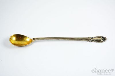 Colher de Refresco em Prata Portuguesa, contraste &Aacute;guia com toque 833 e peso de 37gr. Comp. 19cm