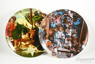 Dois Pratos Comemorativos em Porcelana da Vista Alegre - Festa de Natal 1988 e 2007. Marcados. 