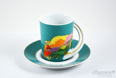 Ch&aacute;vena de Caf&eacute; de Colec&ccedil;&atilde;o em Porcelana Alem&atilde; Rosenthal, design de B. Wiinblad 