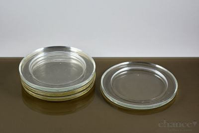 4 Bases para copos redondas em Vidro. Di&acirc;m. 11cm