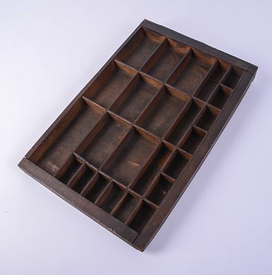 Type Setter's Tray. 17 x 11 x 1.5 inches.