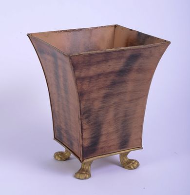 Small Painted Tin Wastebasket. Height 10 inches.
