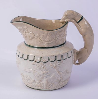 Small Pearlware Hunt Pitcher. Height 5 inches, very good condition.