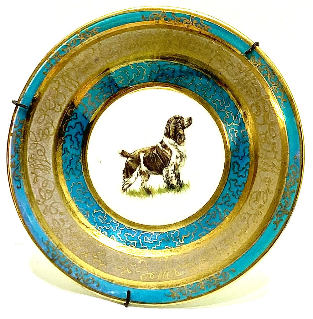 צלחת פורצלן לאספנות/לנוי תוצרת ROSENTHAL GERMANY PORZELLAN, עיטורי זהב זיגוג נדיר ודקאלים, פריט