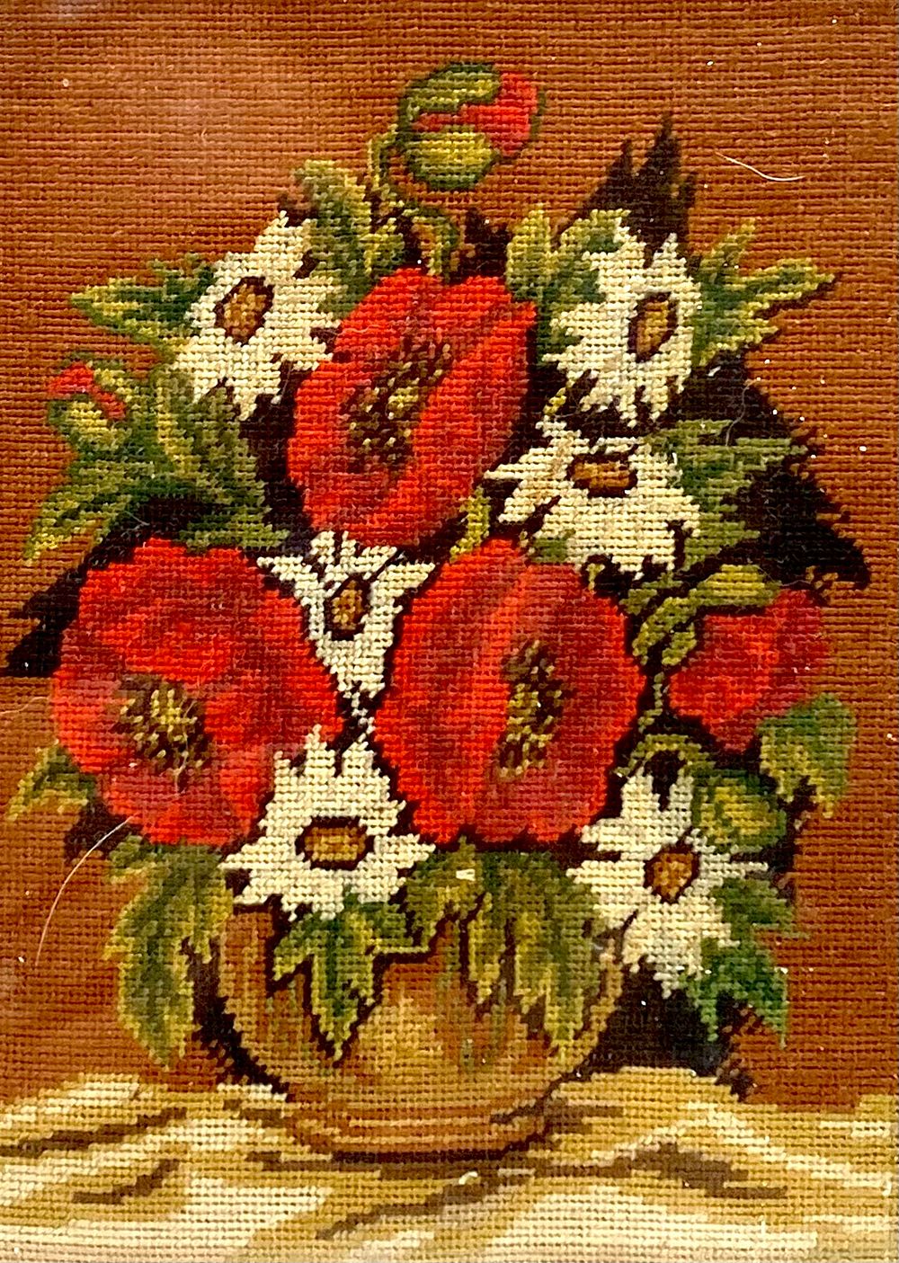 גובלן וינטאג' אירופאי, במסגרת עץ וזכוכית, נתן לתליה ולעמידה, 20X15 ס"מ