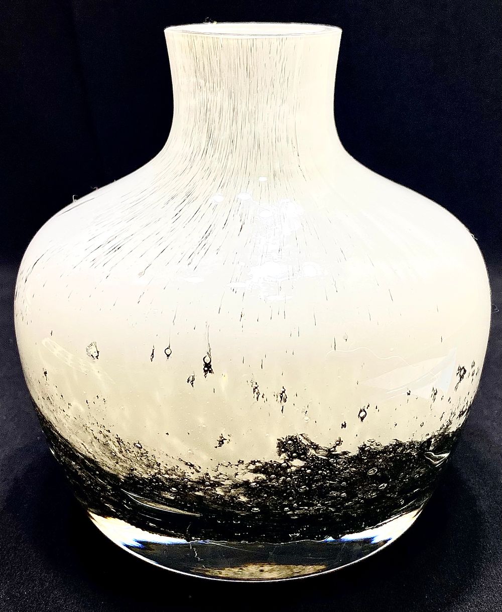 אגרטל זכוכית מורנו, וינטאג' אלגנטי ויפה מאיטליה, גובה 16 ס"מ