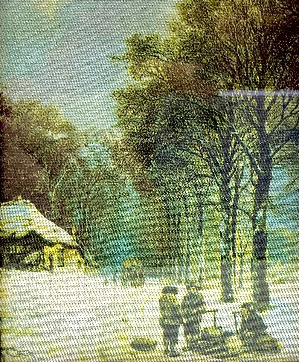 כרומוליתוגרפיה על משי, מסגרת עץ וזכוכית, תעודת מקוריות, תוצרת איטליה, 11X9 ס"מ