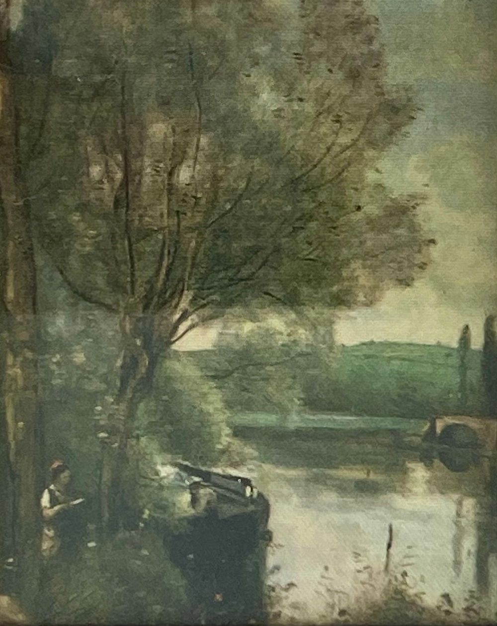 כרומוליתוגרפיה על משי, מסגרת עץ וזכוכית, תעודת מקוריות, תוצרת איטליה, 11X9 ס"מ