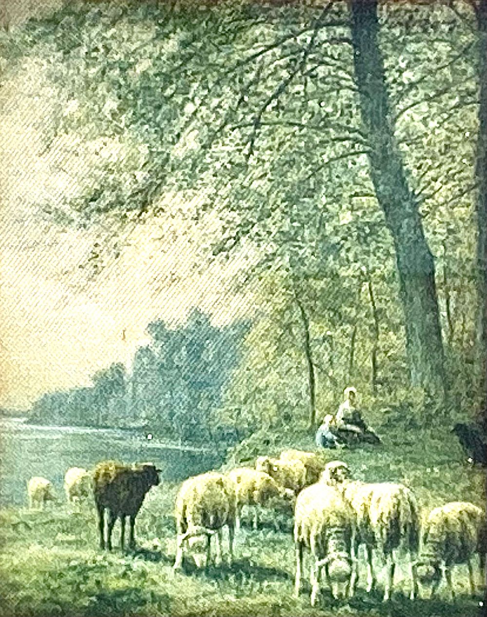 כרומוליתוגרפיה על משי, מסגרת עץ וזכוכית, תעודת מקוריות, תוצרת איטליה, 11X9 ס"מ