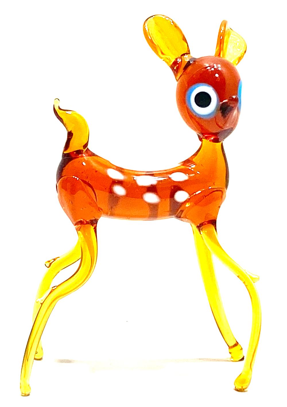 במבי - פסל זכוכית מורנו, וינטאג' מקסים מאיטליה, גובה 11 ס"מ