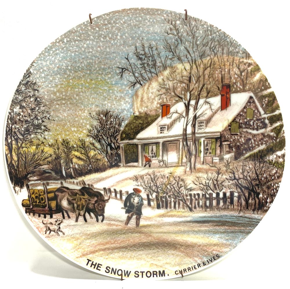 צלחת אספנות פורצלן וינטאג', תוצרת יפן, מהדורה מוגבלת "עונות השנה", חתומה, קוטר 26.5 ס"מ