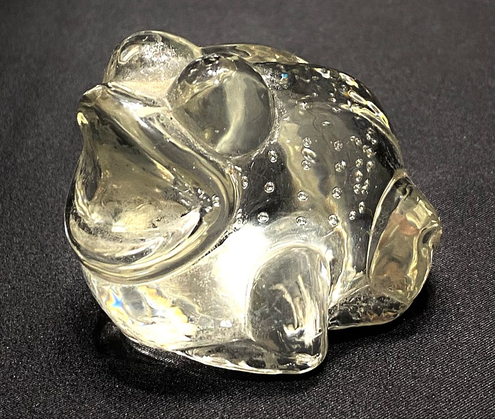 "צפרדעה" משקולת נייר זכוכית וינטאג' מצ'כוסלובקיה , 8X6.5X6 ס"מ