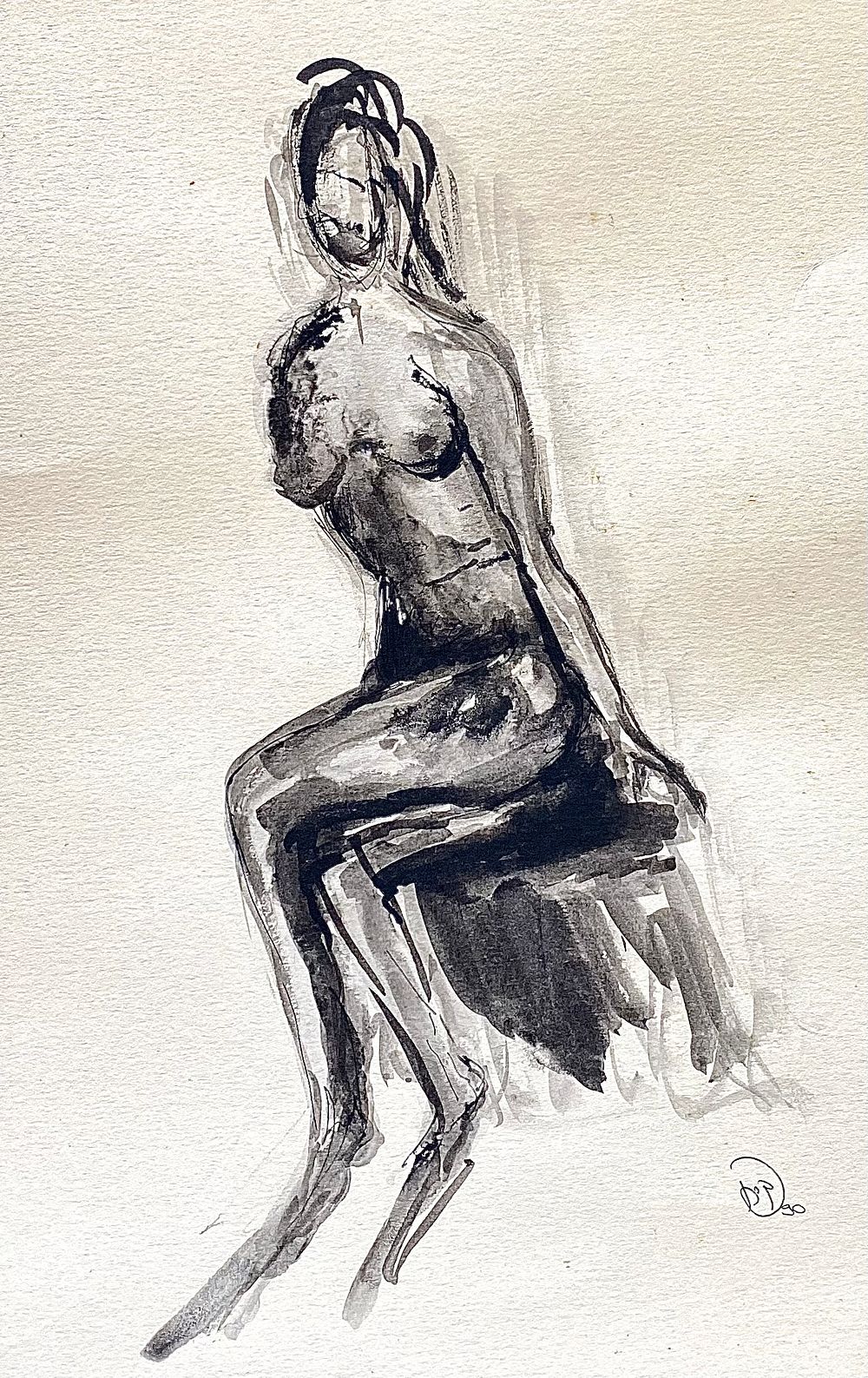 קרו פרגו - "אישה"
צבעי מים על נייר, חתום, 32X25 ס"מ