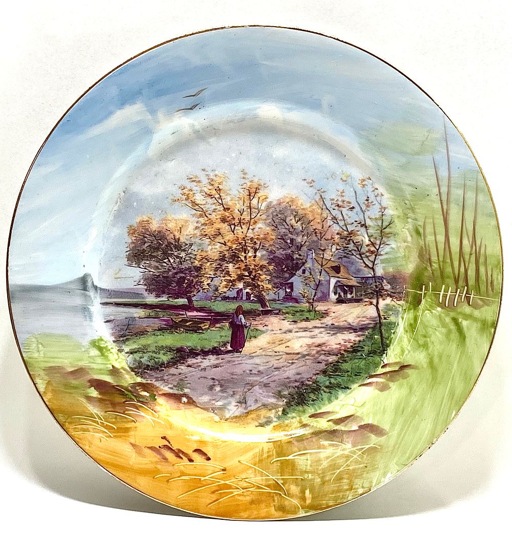 GDA HAVILAND LIMOGES FRANCE PORCELAIN
צלחת אספנות עתיקה מצרפת, ציור עבודת יד בשילוב דקאלים 