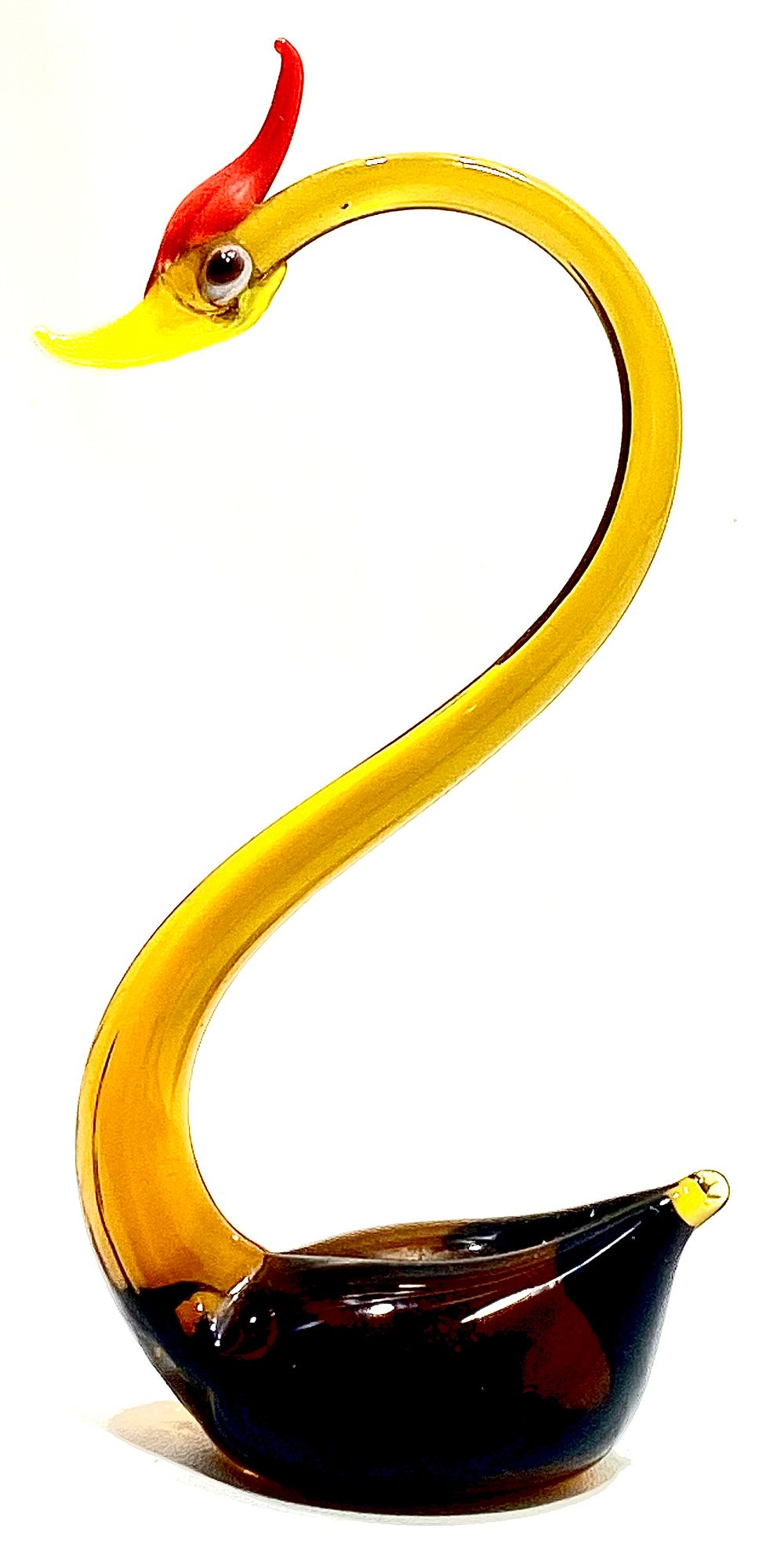 פסל זכוכית מורנו, וינטאג' אלגנטי מאיטליה, גובה 13 ס"מ, מדבקת מקור