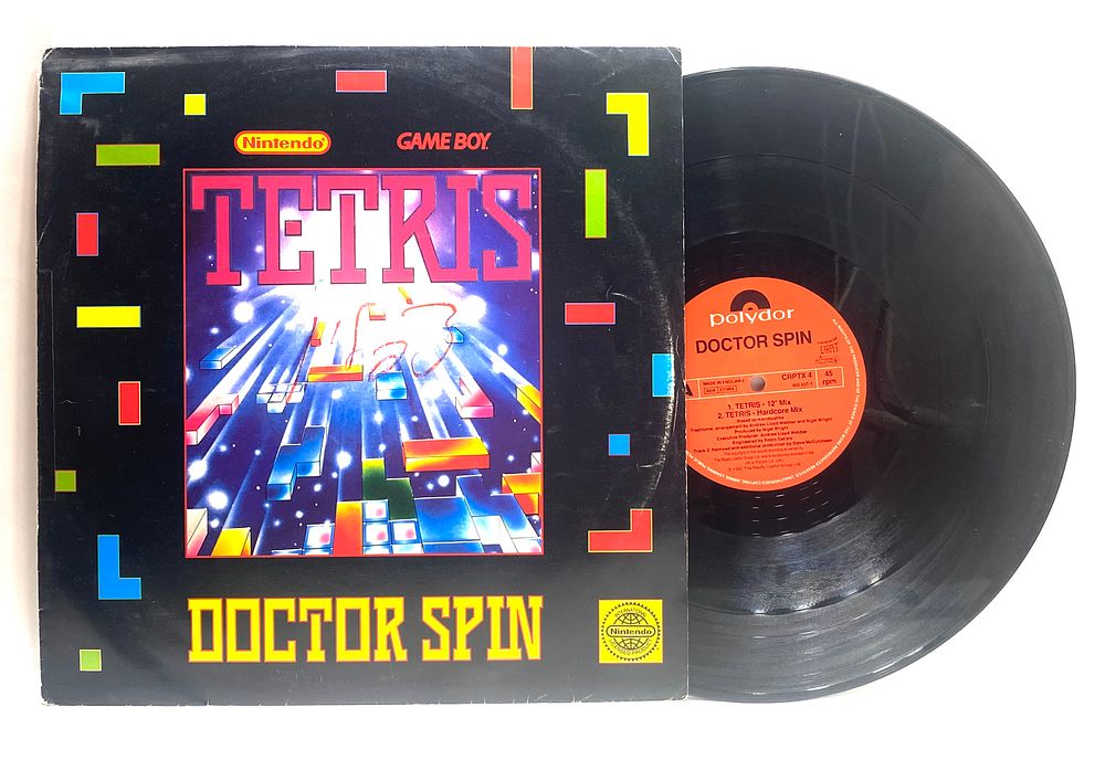 תקליט NINTENDO GAME BOY DOCTOR SPIN TETRIS CRPTX 4 LP
1992, על העטיפה המקורית רישום יד תקליטן 