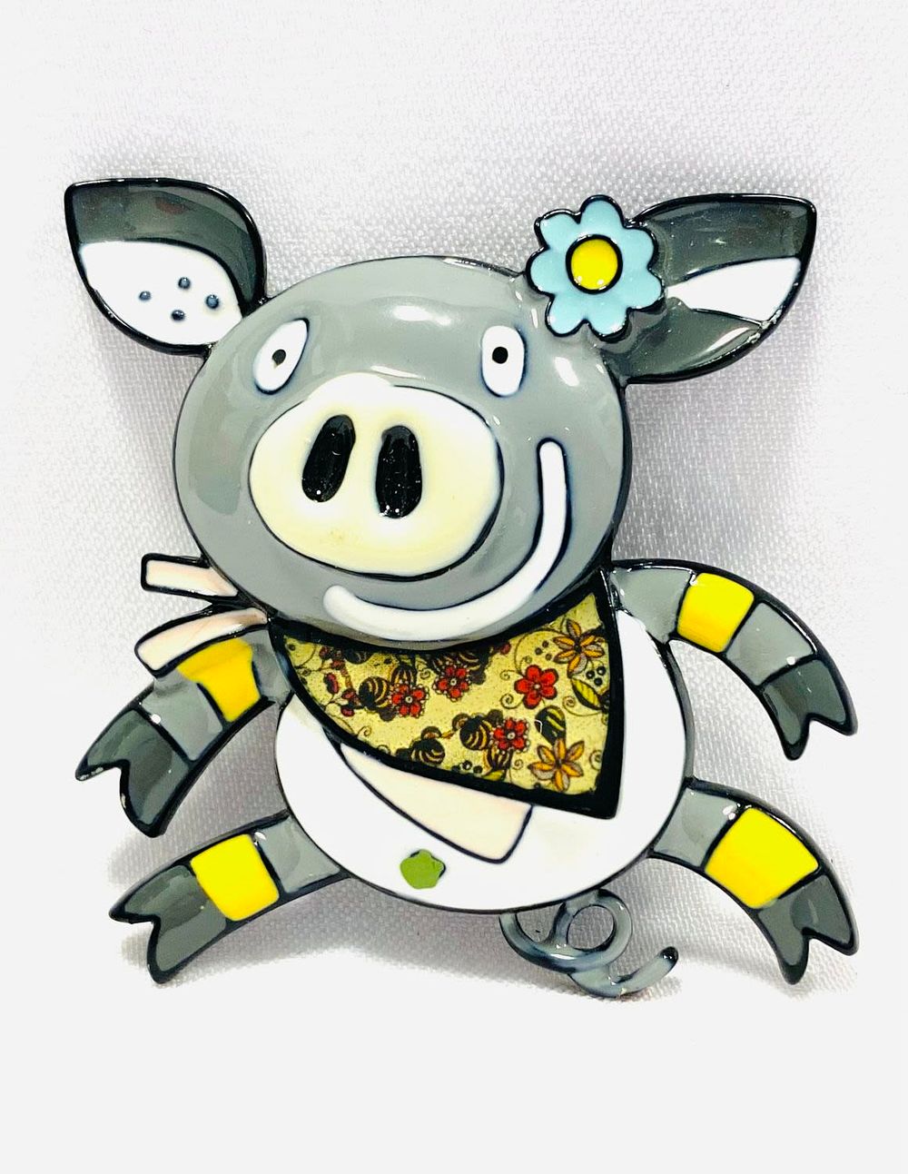 סיכת דש נאה, מתכת ואמייל, צבעים מרהיבים, בסגנון רטרו, 6X4 ס"מ