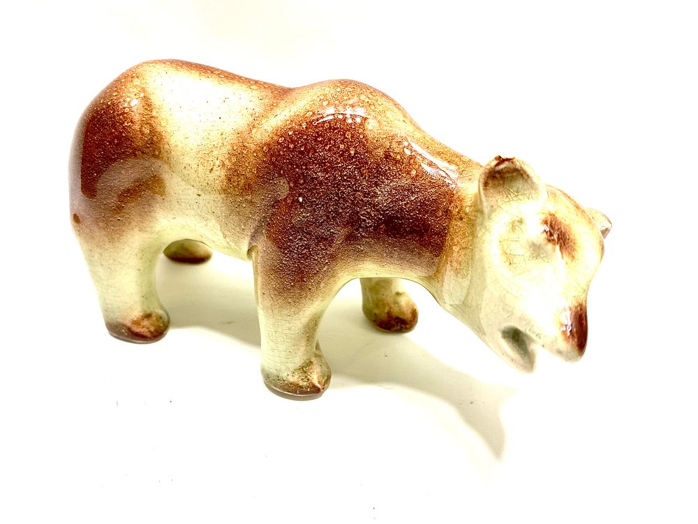 SAINT GHISLAIN FAIENCERIE
פסל דב פאיינס, ארט דקו, עבודת יד אומן LOUIS RANDOOR, חתום, שמור לגילו 