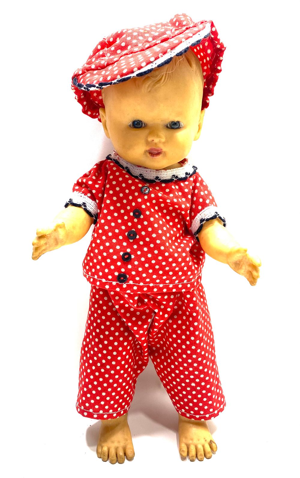 בובת גומי, וינטאג' אירופאי, בגדים מקוריים, גובה 27 ס"מ