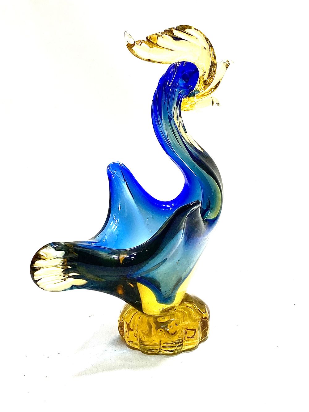 פסל זכוכית מורנו וינטאג' אלגנטי מאיטליה, 16X14X8 ס"מ