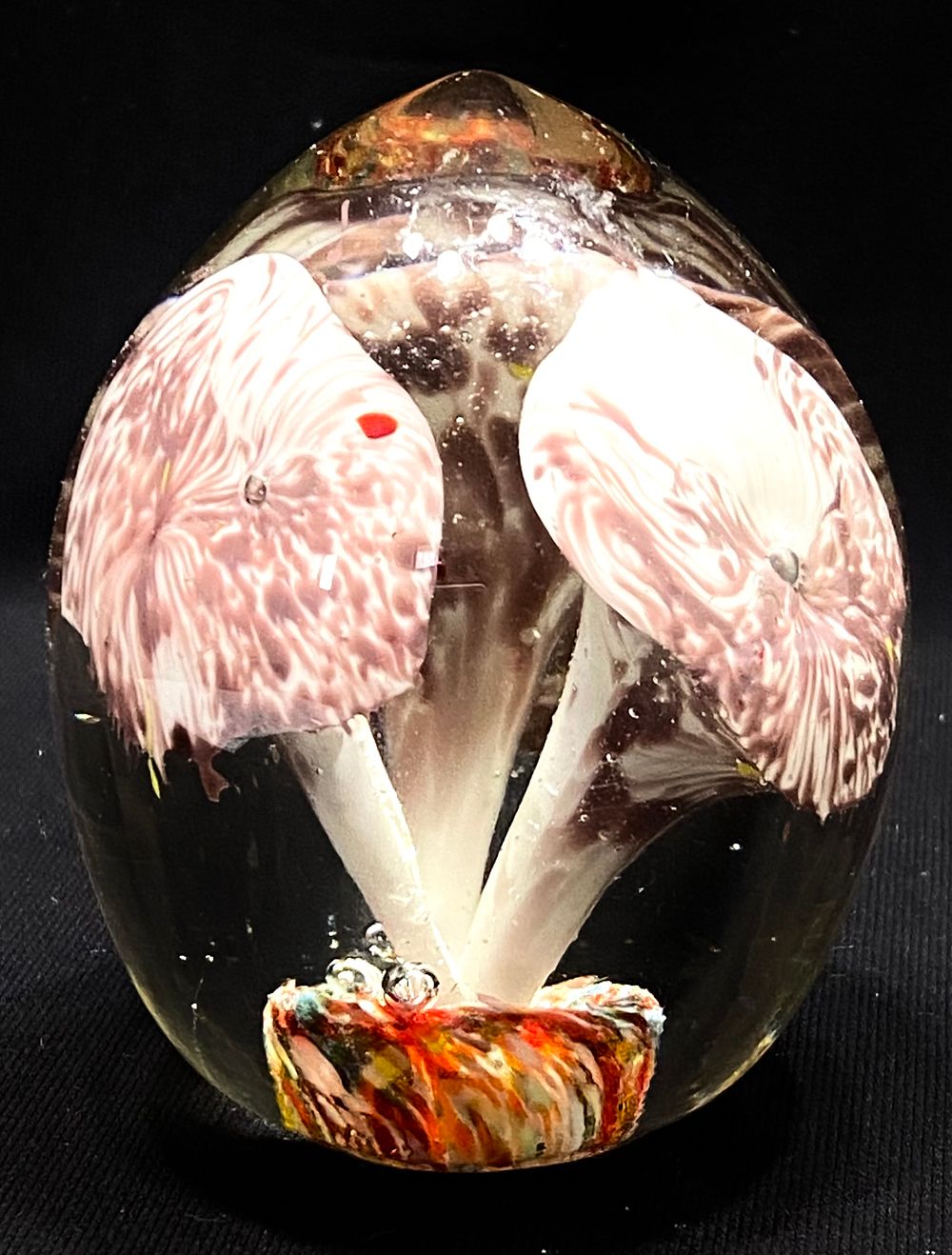 משקולת נייר זכוכית מורנו, וינטאג' אלגנטי ומרשים מאיטליה, גובה 9 ס"מ