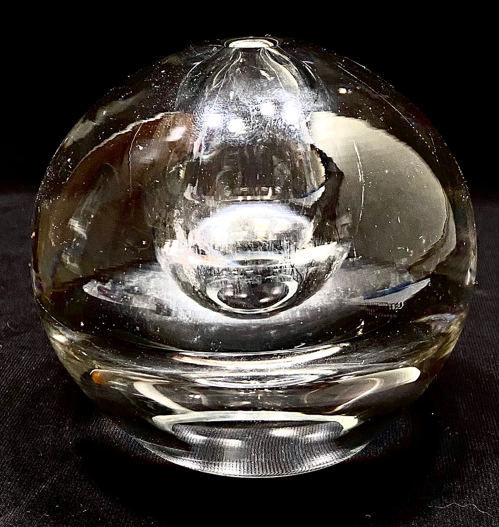 משקולת נייר זכוכית משולבת פמוט מכסה נר, וינטאג' מרשים ואלגנטי מעט GORAN WARFF, גובה 10 ס"מ