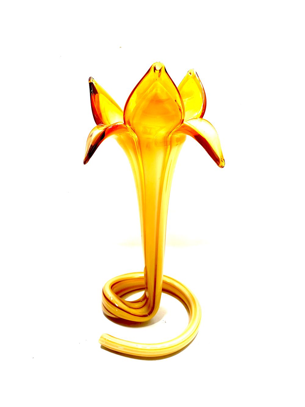 אגרטל זכוכית מורנו , וינטאג' אלגנטי מאיטליה, גובה 22 ס"מ