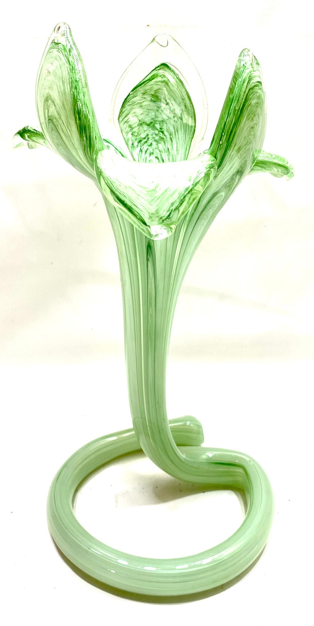 אגרטל זכוכית מורנו , וינטאג' אלגנטי מאיטליה, גובה 23.5 ס"מ