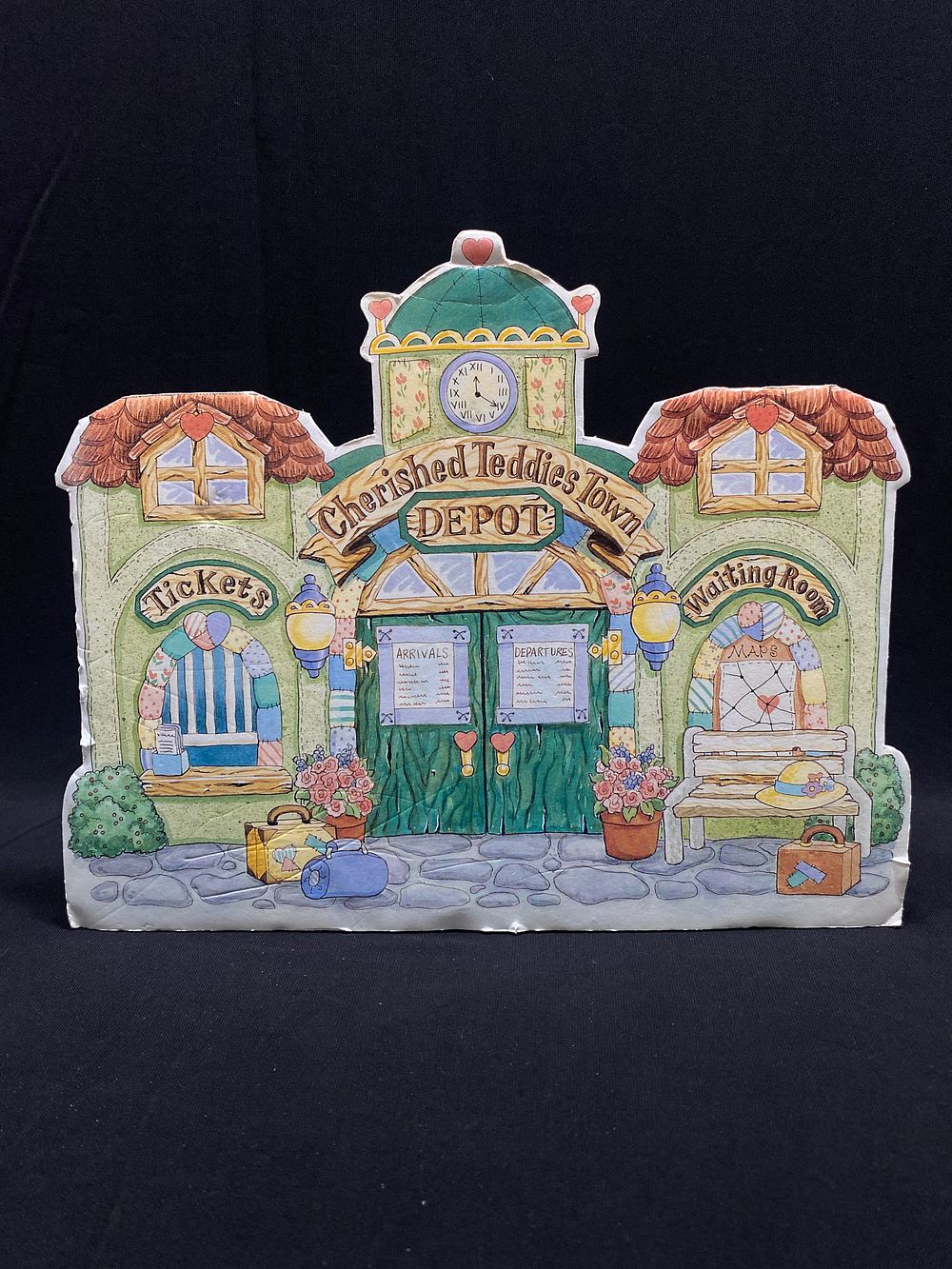 פריט אספנות שולחני מסדרת CHERISHED TEDDIES, חתום, מהגורה מוגבלת 1996, 27X22 ס"מ , פגמים לא 