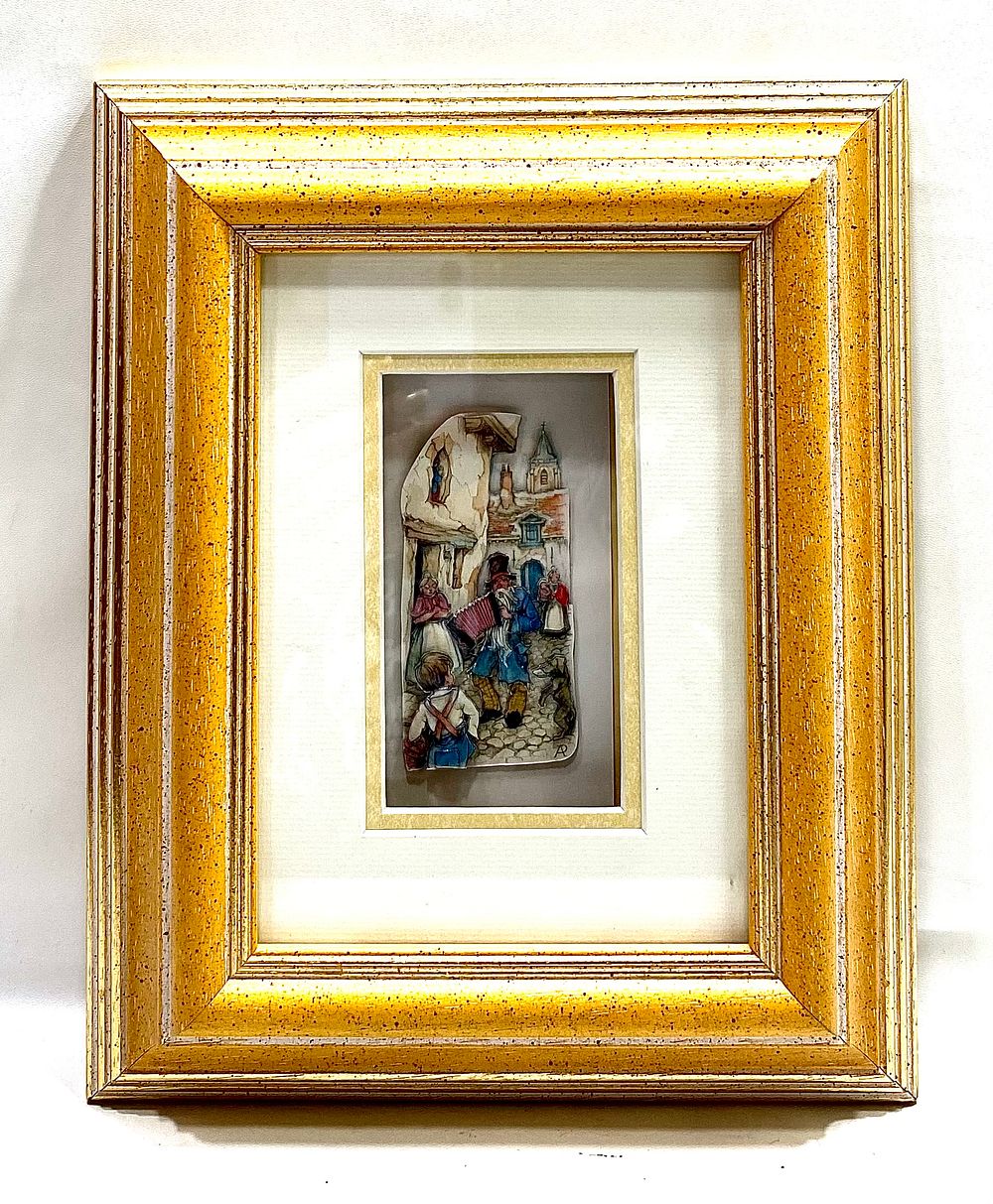 ANTON PIECK - הולנד 1987-1895, ציור בתלת ממד - חתום, טכניקת חיתוך פלחי קרטון/נייר ליצירת עומק 