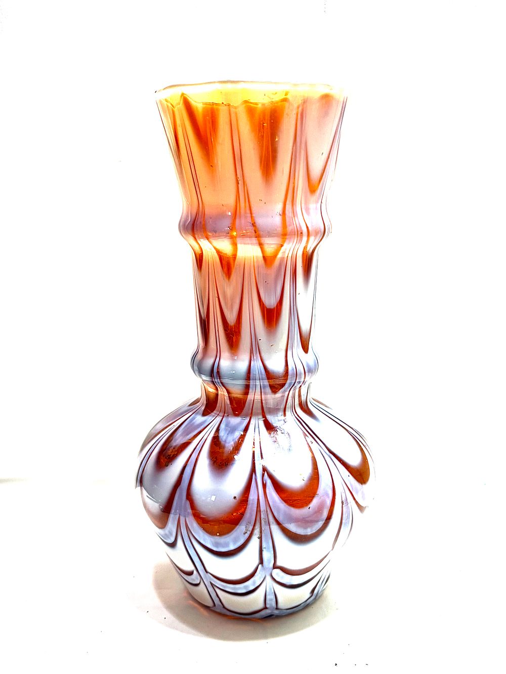 CARAMEL FONDANT 
אגרטל זכוכית SULFIDEZINE GLASS בטכניקת GUTANE 
וינטאג' מרוסיה הקומוניסטית 